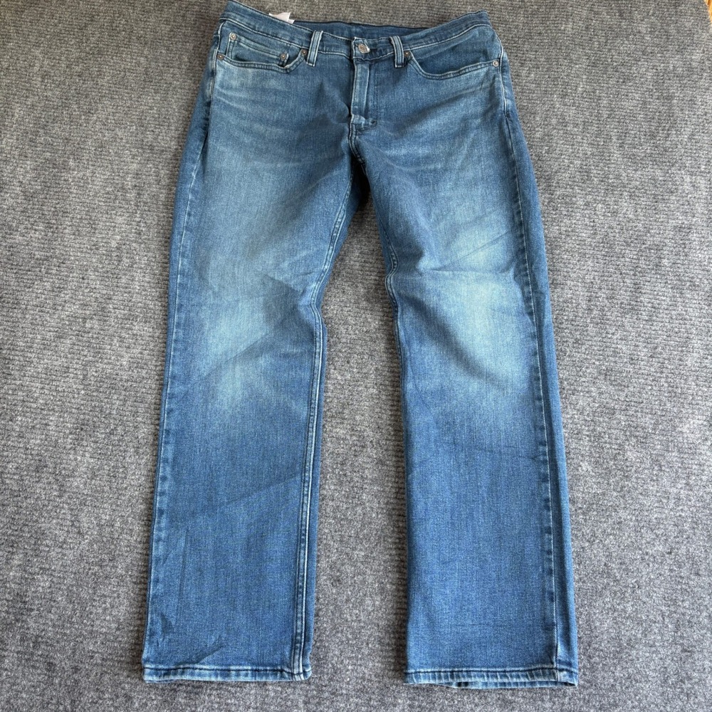 Levis 514 Straight Leg Mens Jeans 36x30 Medium Wash Blue Stretch Denim 514-0796